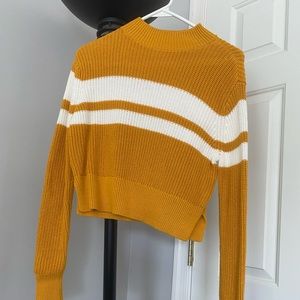 Lottie Moss mustard cropped sweater